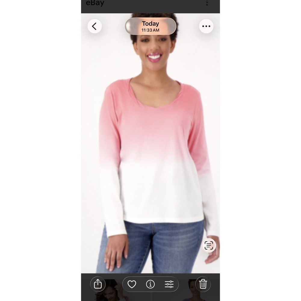 Candace Cameron Bure Ocean Dipped Long-Sleeve Tee - Women's XS - Plum Berry